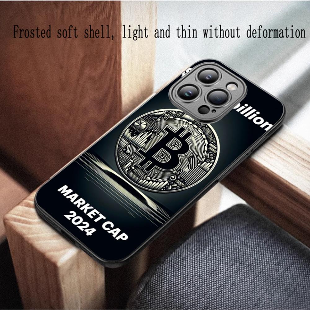 Stylish cool Bitcoin BTC Phone Case For iPhone 16 15 14 13 12 11 X XR XS 8 Plus Mini Pro Max Soft black Shockproof Cover