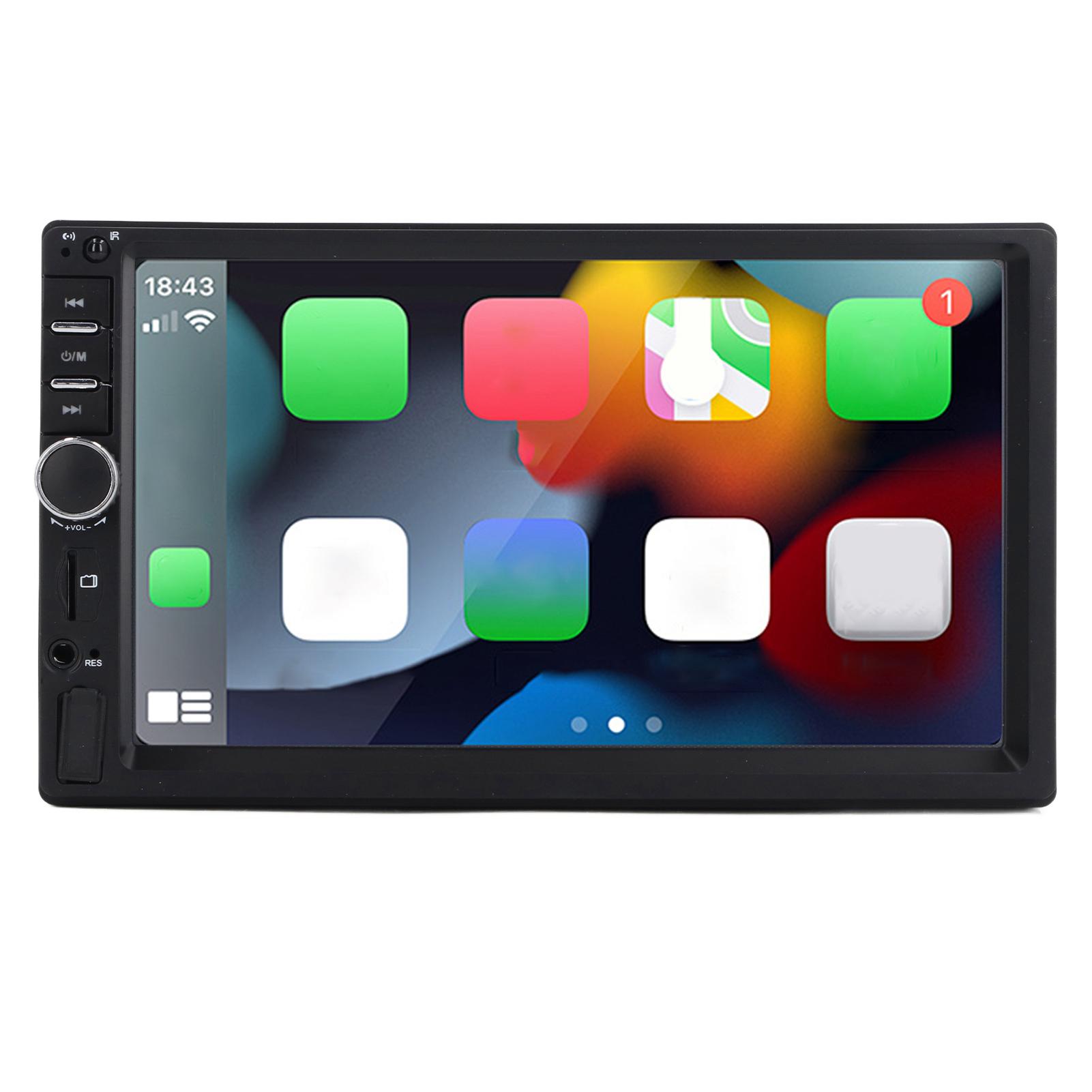 

7-дюймовый автомобильный стереомагнитола Double Din HD сенсорный экран для Android Auto Mirror Link Bluetooth5.1 Car MP5