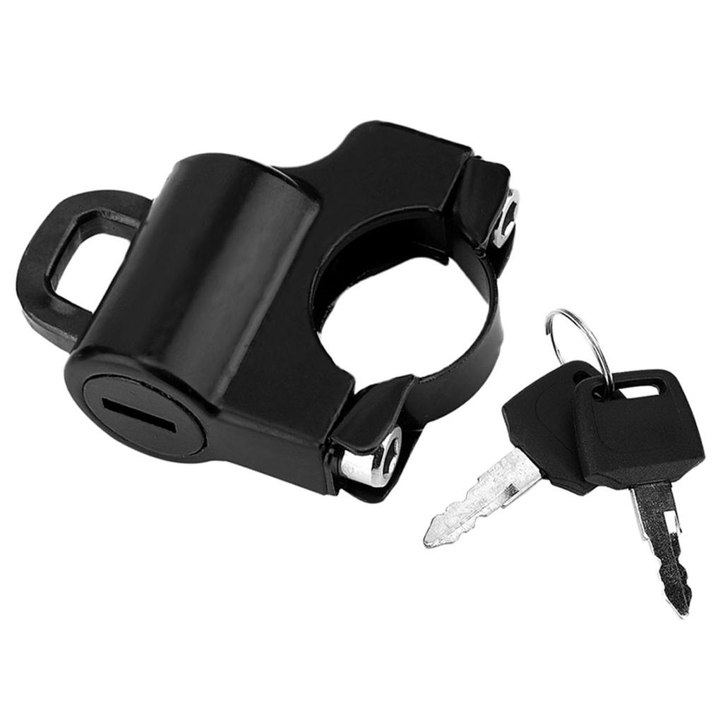22mm Handlebars Universal Motorcycle Helmet Security Lock Padlock with 2 Keys (Black)
