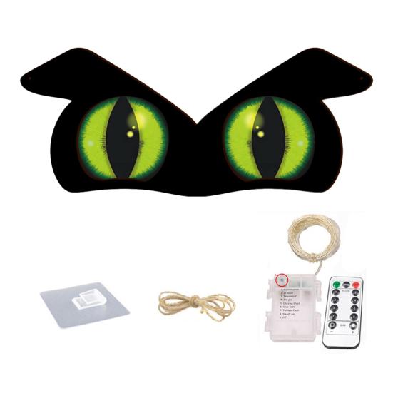Halloween LED Eye Light Decoration Large Wooden Glowing Flashing Eye Light with 8 Color Modes for Bushes Trees Windows Yard Halloween Decor