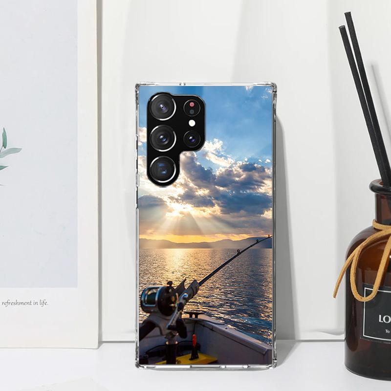 Offshore Angling Fishing Fish Rod Phone Case For Samsung Galaxy S26 S25 Edge S24 FE S23 S22 Ultra S21 Plus S20 + Art Fundas Back