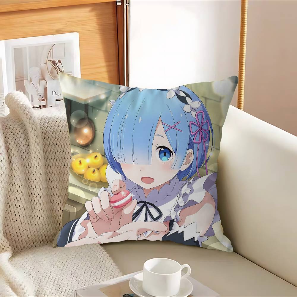 

Anime R-RemS Pillow Case Removable Washable Cushion Cover – All-Season Soft Linen 12x12Inch