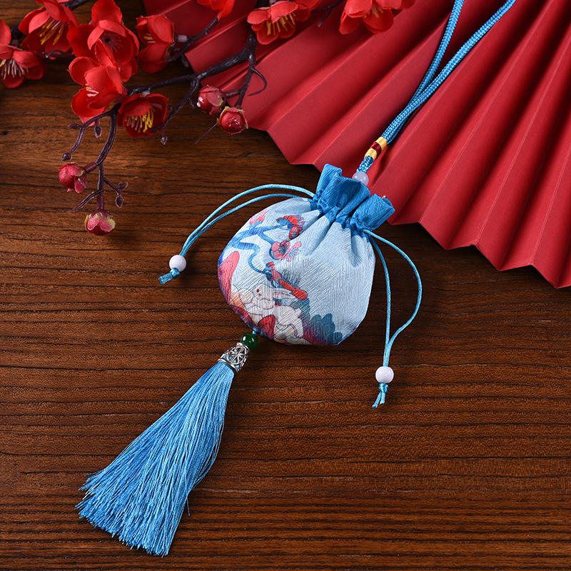 Ping An Cultural Scenic Amulet: Hanfu Style Sachet Pendant for Safety and Luck