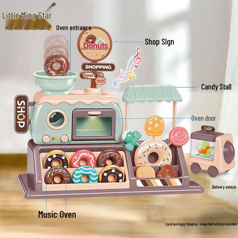 Cross-border Kids' Donut Kitchen Playset with Lights & Music