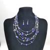 Crystal Shell Gravel Multilayer Bohemian Necklace Earrings Set Ladies Multilayer Beaded Necklace N155