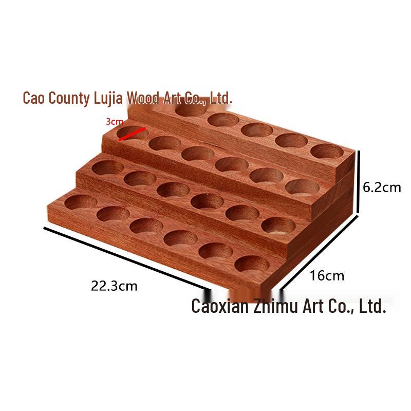 Wooden Multi-layer Essential Oil Display Rack with Multiple Slots