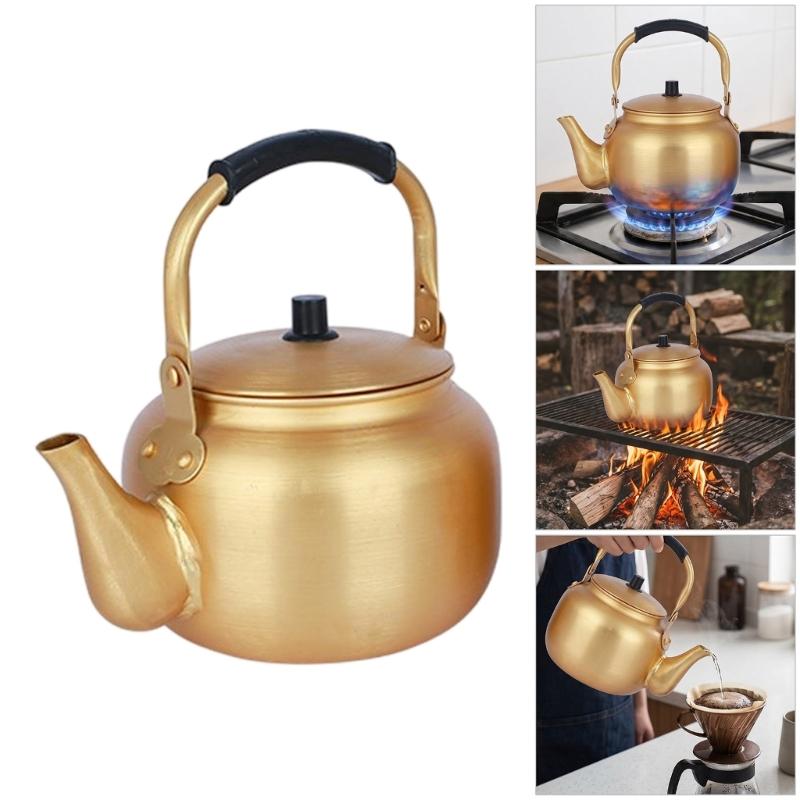 Portable Gold Coffee Pot With Comfortable Grip Home Coffee Maker Boiling Kettles Ideal For Travel And Kitchen