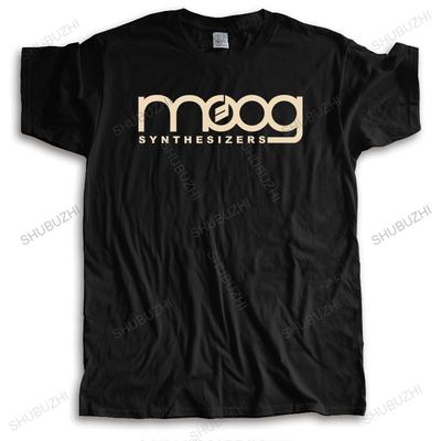 Herren Luxus Rundhals T-Shirt Marke Schwarzes T-Shirt Moog Synthesizer Schwarzes Kurzarm T-Shirt Hohe Qualität Baumwolle T-Shirt Männlich