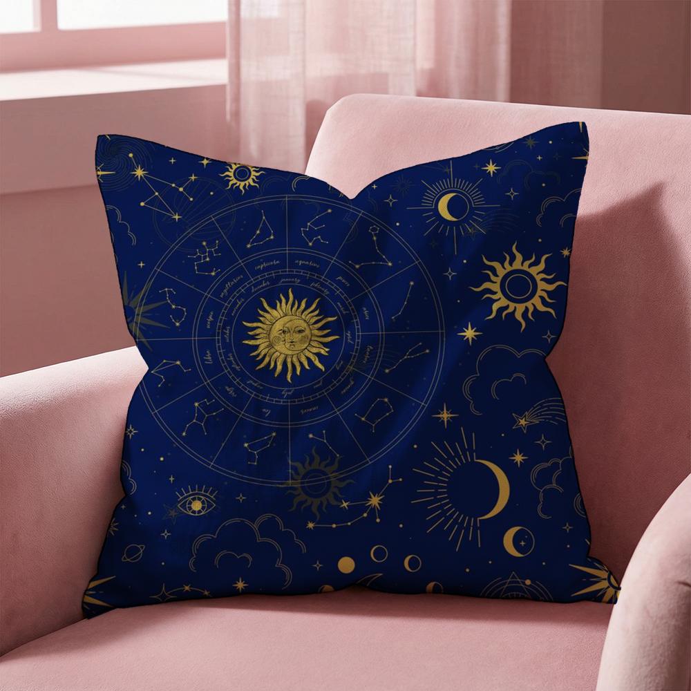 Constellation Pattern Cushion Cover MultiScene Pillow Cover for Home Car Reversible Soft Durable for Daily Use
