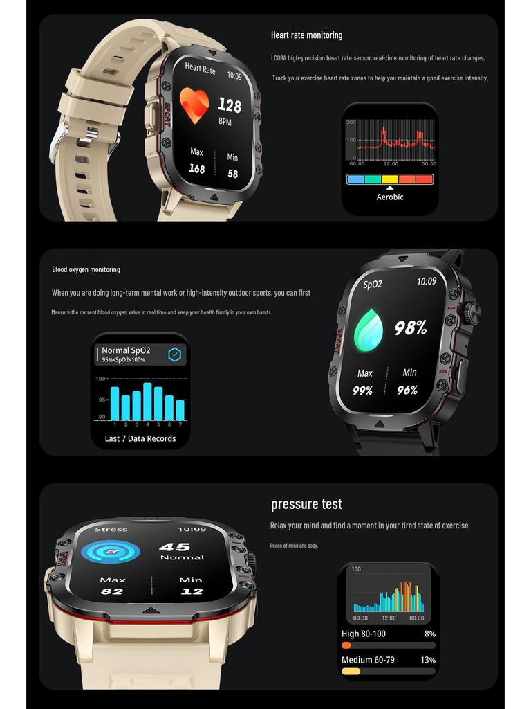 Z78 Smart Watch: Durable, Waterproof, Heart Rate & Sleep Monitor, Bluetooth Call, Sports Tracker Bracelet.