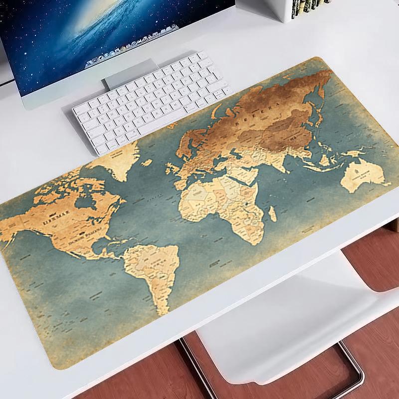 Beliebtes Mauspad Weltkarte Große Größe E-Sport Gamer Schreibtischmatte Rutschfest Laptop Tastaturunterlage Gaming Erweitertes Mauspadd Für Bestes Geschenk