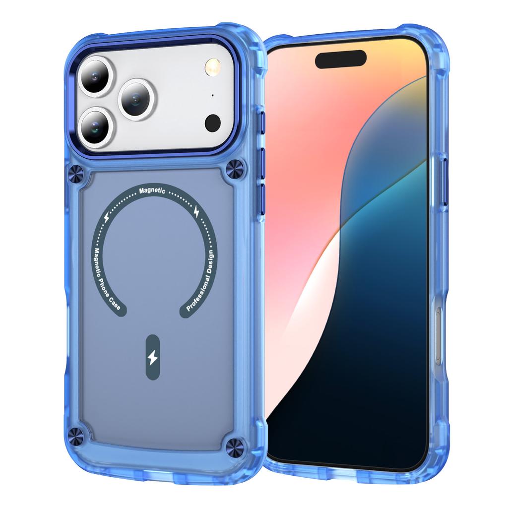 For iPhone 17 Pro Max Case Skin Touch TPU+PC Phone Cover with C-type Magnetic Ring