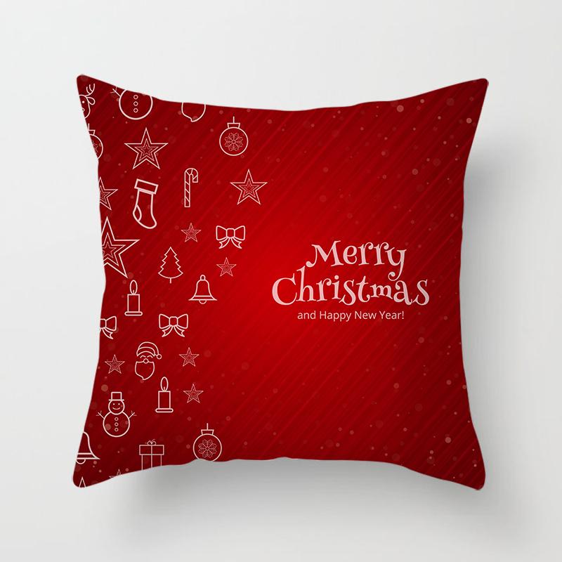 Merry Christmas Printed Pillowcase Christmas Style Cushion Cover Home Sofa Decor Throw Pillowcase