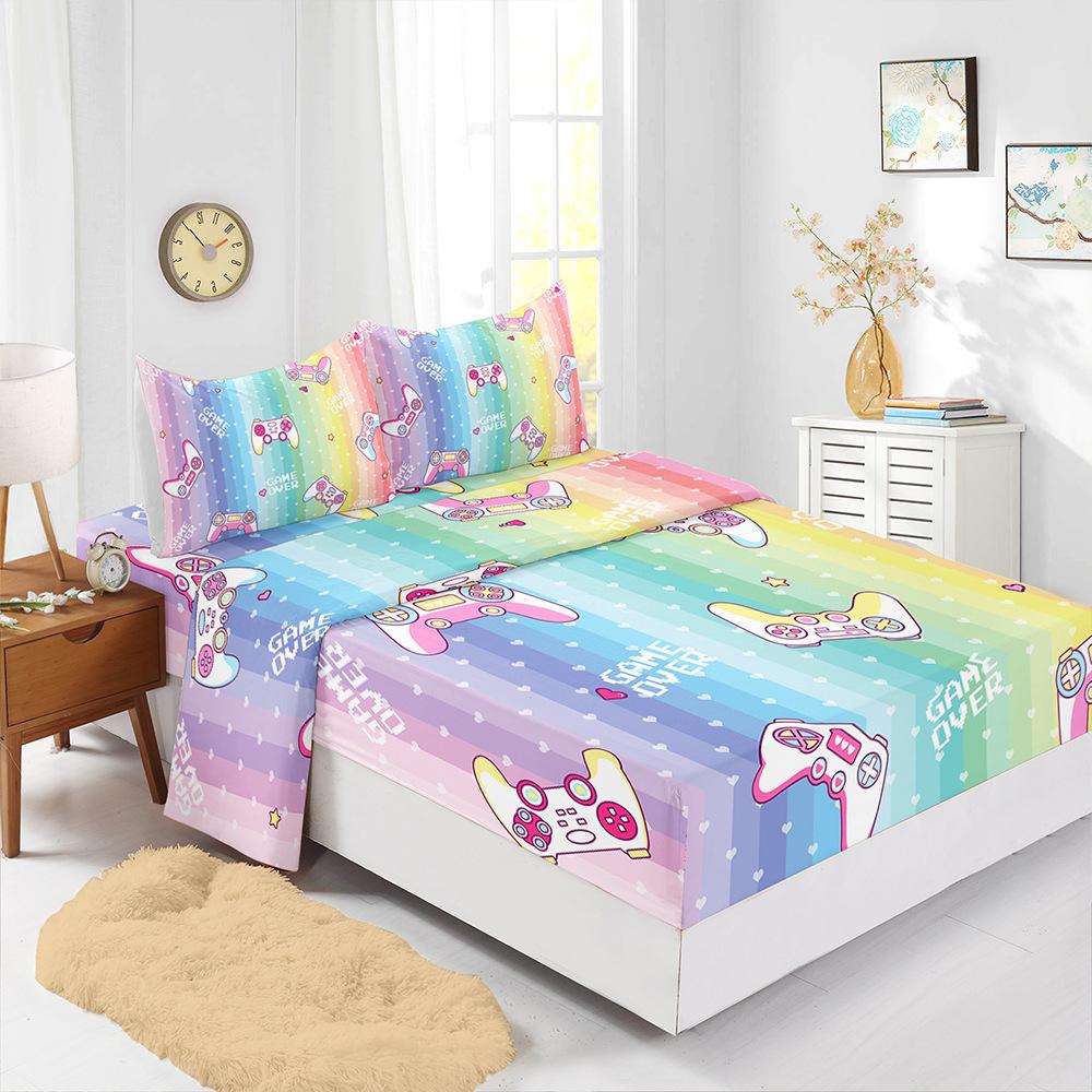 Four-Piece Mattress Digital Printing Gamepad Mattress Protective Cover Bedding