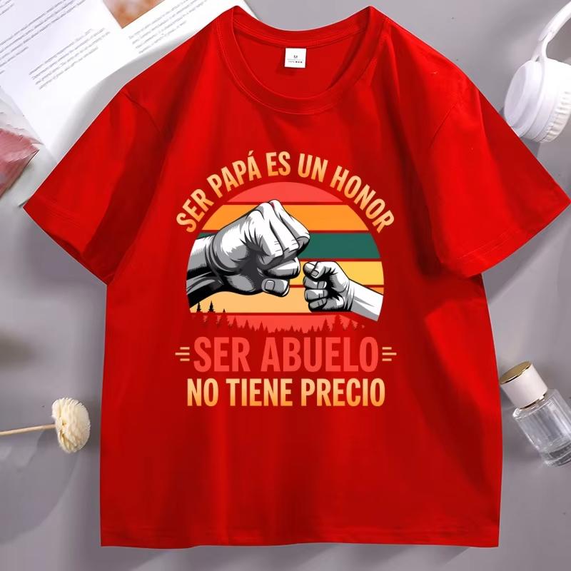 Ser Papa Es Un Honor TShirts Spanish Grandfather T Shirt Retro Grandpa Tshirt Casual pure Cotton Short Sleeve Round Neck Tees