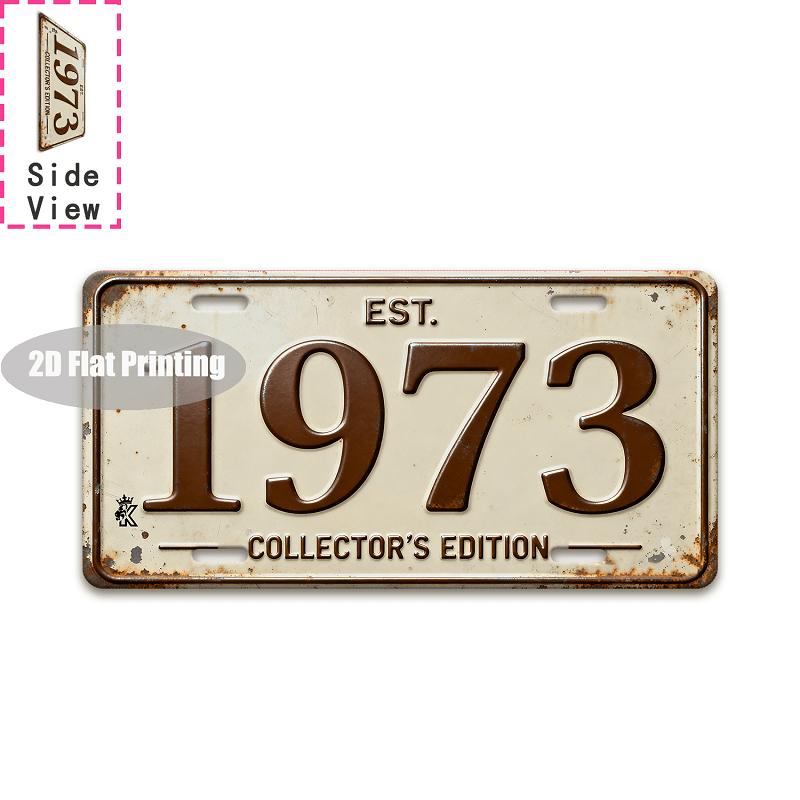 Tin Sign Vintage Durable Metal Plaque Wall Decor Home Office Bar Man Cave City Birth Year License Plate Wall Art