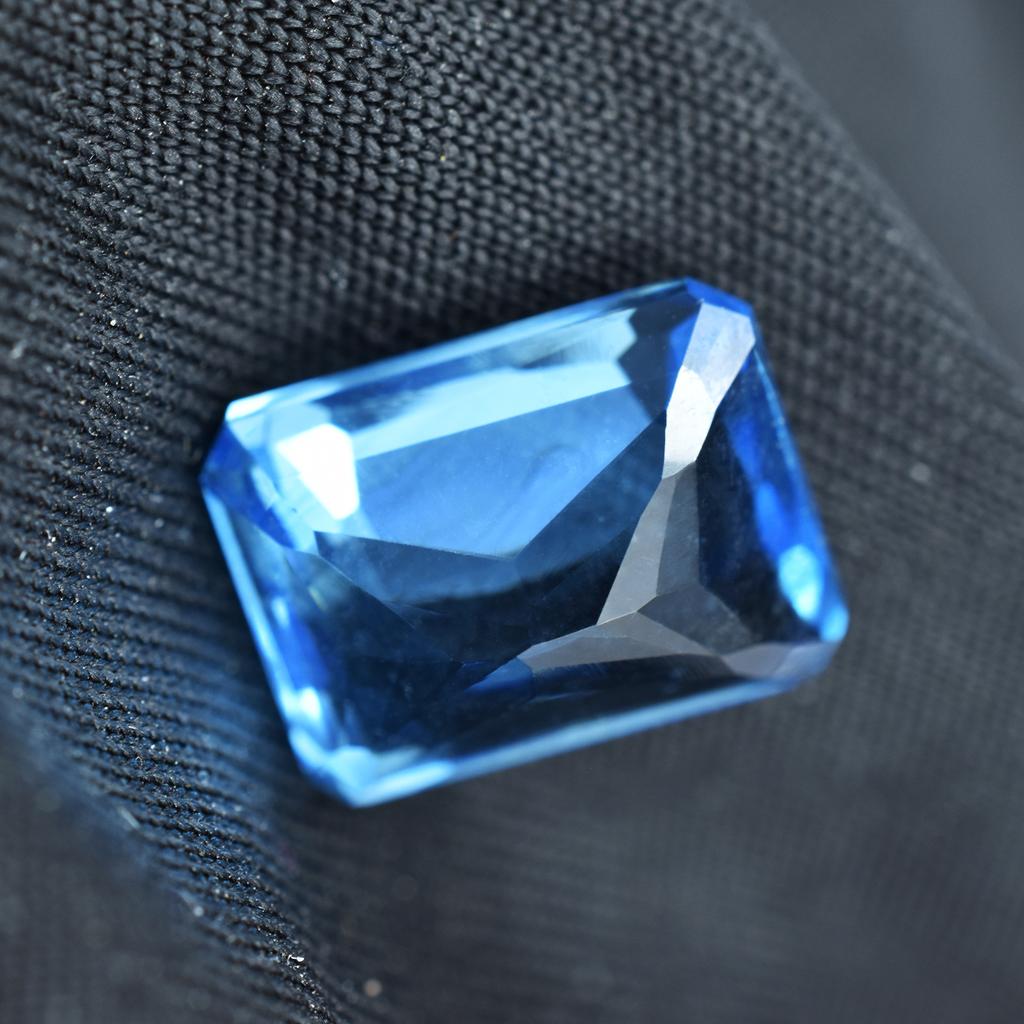 9.70 Ct Natural Sapphire CERTIFIED Gemstone Emerald Cut Light Blue For Ring Size AR-561