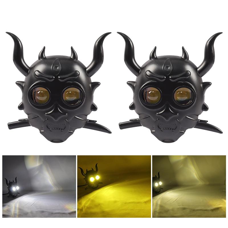Projecteurs LED pour motos 18 W, design cool, double couleur, blanc, jaune, lampe auxiliaire antibrouillard, phare universel pour voiture Buggy