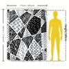 Black White Geometric Print Shower Curtain Modern Bathroom Decor Waterproof Fabric For Home Bathrooms Available In Various Sizes