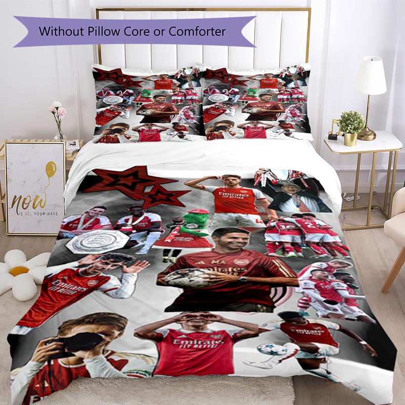 Arsenal Bedding Set Breathable Duvet Cover with Pillowcases Decorative Bed Linen for Bedroom Home Decoration Birthday Gift