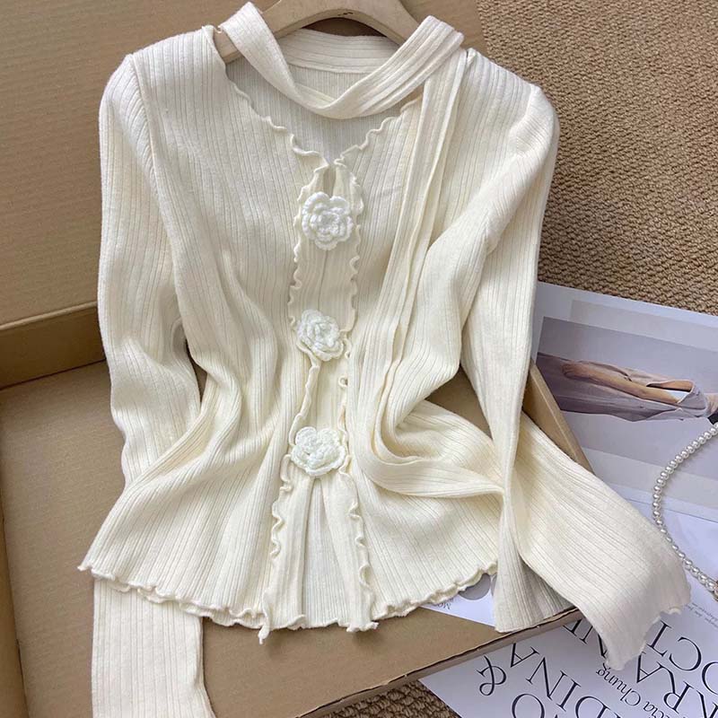 Sweater for Women Autumn Winter Thickened Warm Knitted Stretchy Long Sleeve V-neck Tops