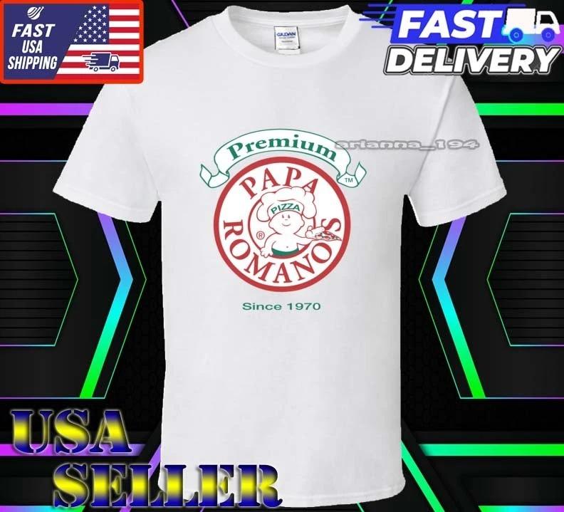 New Shirt Papa Romanos Pizza Logo T-Shirt Funny American Unisex Size S-5XL M