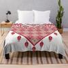 Palestinian Embroidery Tatreez Cross Stitch Art Design Arabic Throw Blanket