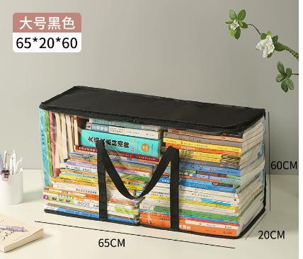 Foldable Book Box Student Dormitory Classroom Book Storage Box Transparent Waterproof Household Book Sorting Storage Box