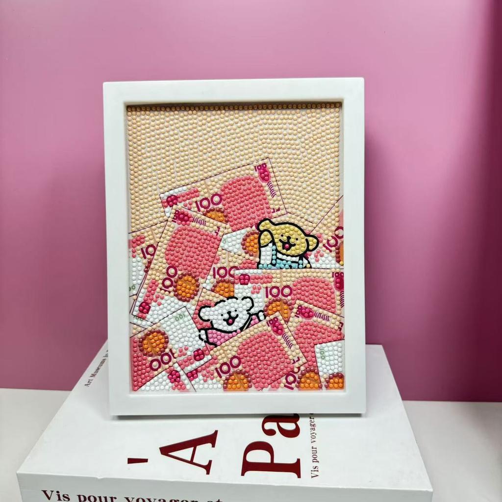 Children'S Diamond Painting Framed Handmade Diy Material Bag Sanrio Diamond Paste Painting Concentration Toy