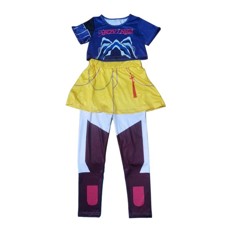 Halloween Children's Costume Witch Girl Group Korean Wave Superstar Lumio Zimila Movie Clothes Short Sleeve Printed