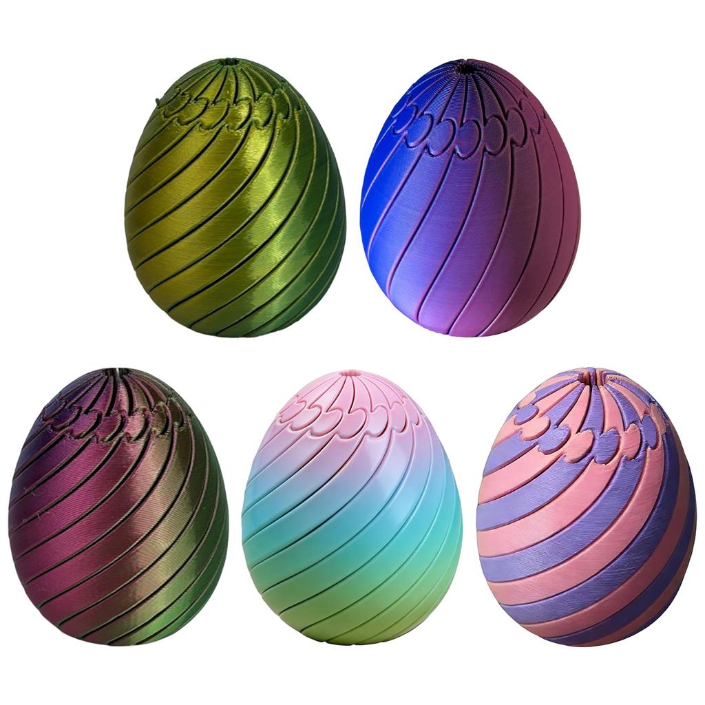 Twisty Fidget Egg 3D Printed Slippery Egg Fidget Easter Egg Toys Basket Stuffers Rotating Fidget Puzzle Toy For Stress Relief