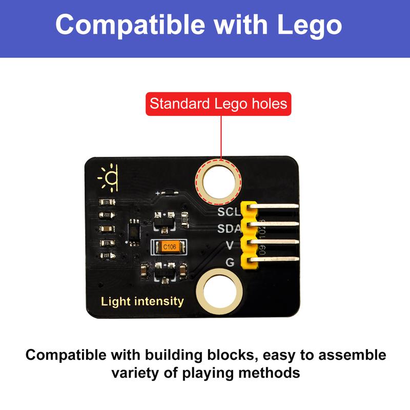 

I2C BH1750FVI Digital Light Intensity Module Digital Light Sensor Module for Arduino UNO R3 Compatible with Lego Blocks NO Case