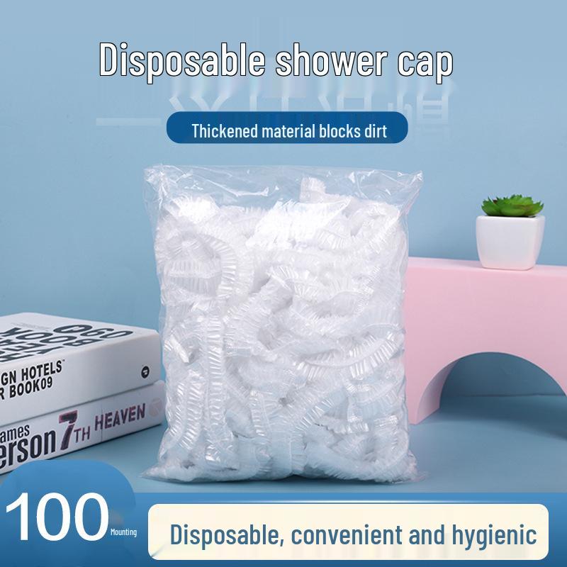 Women's Waterproof Disposable Shower Cap - Thickened, Striped Hair Mask & Dyeing Cap