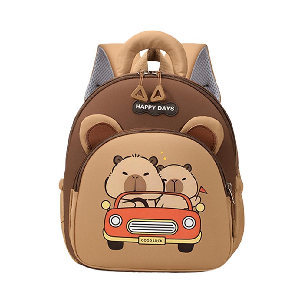 Cute Cartoon Capybara Backpack Multi-Pockets Large Capacity Children Student Backpack With Widen Straps Lightweight Backpack