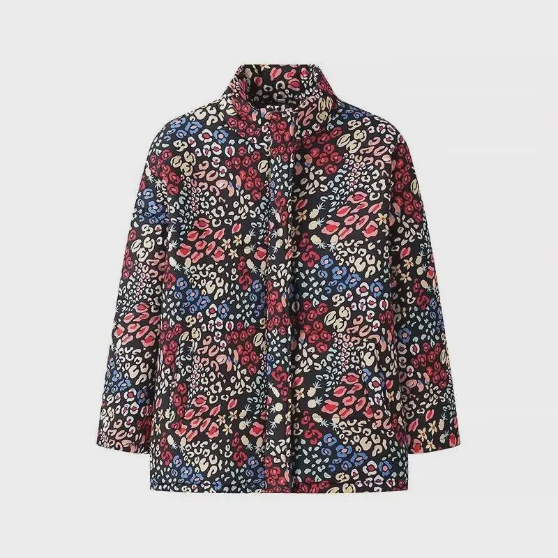 2024 Autumn/Winter European & American Women's Casual Printed Cotton Jacket