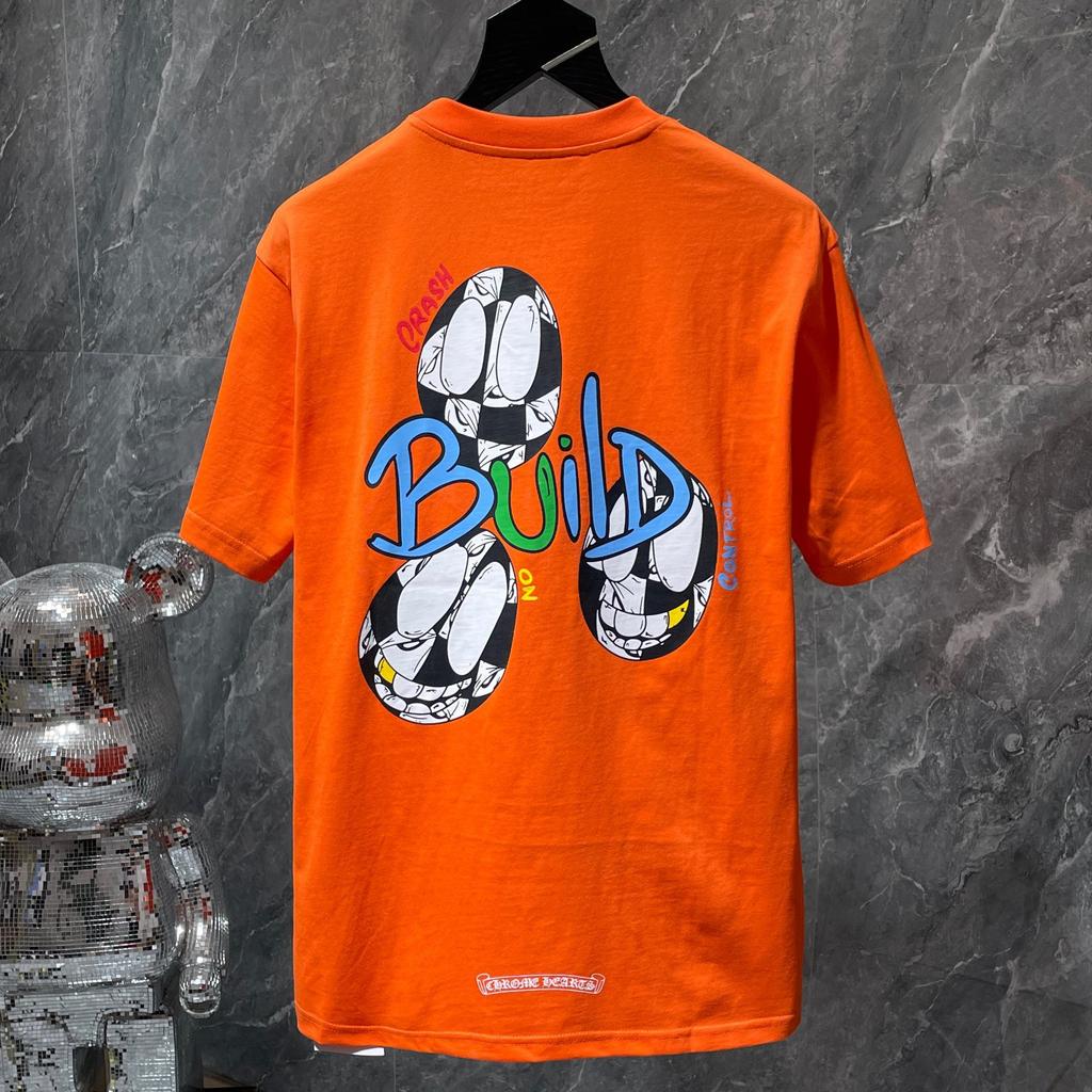 8511 CHROME HEARTS 2025 Summer New High Quality Cotton Round Neck Loose Large Size Men's and Women's T-shirt Couple T-shirt