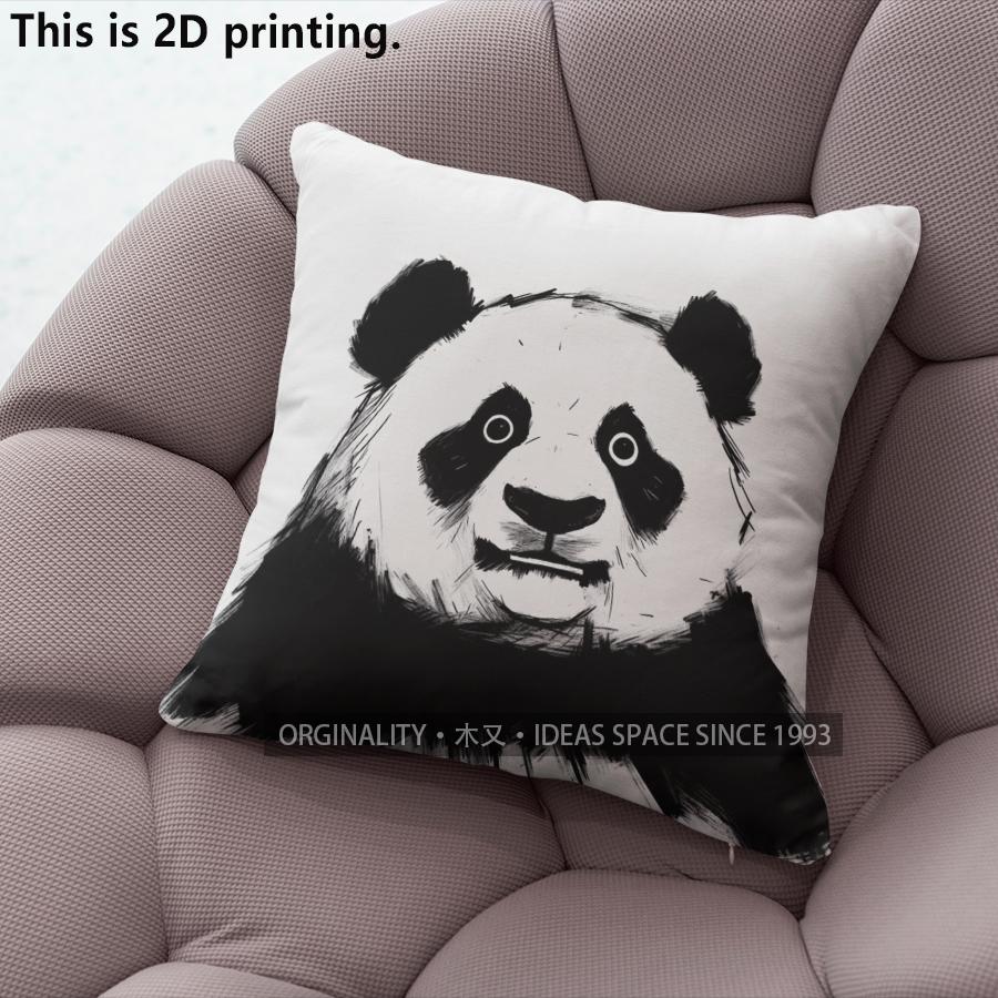 Cute Cartoon Panda Throw Pillow Covers Pattern Cushion Cover Suitable For Sofa Bedroom Car Pillow Cover
