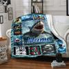 Shark Attack Home Customize Your Name Blankets Comfortable Soft Lightweight Allseason Multipurpose Blanket For Picnics Sofas Offices Beds Living Rooms
