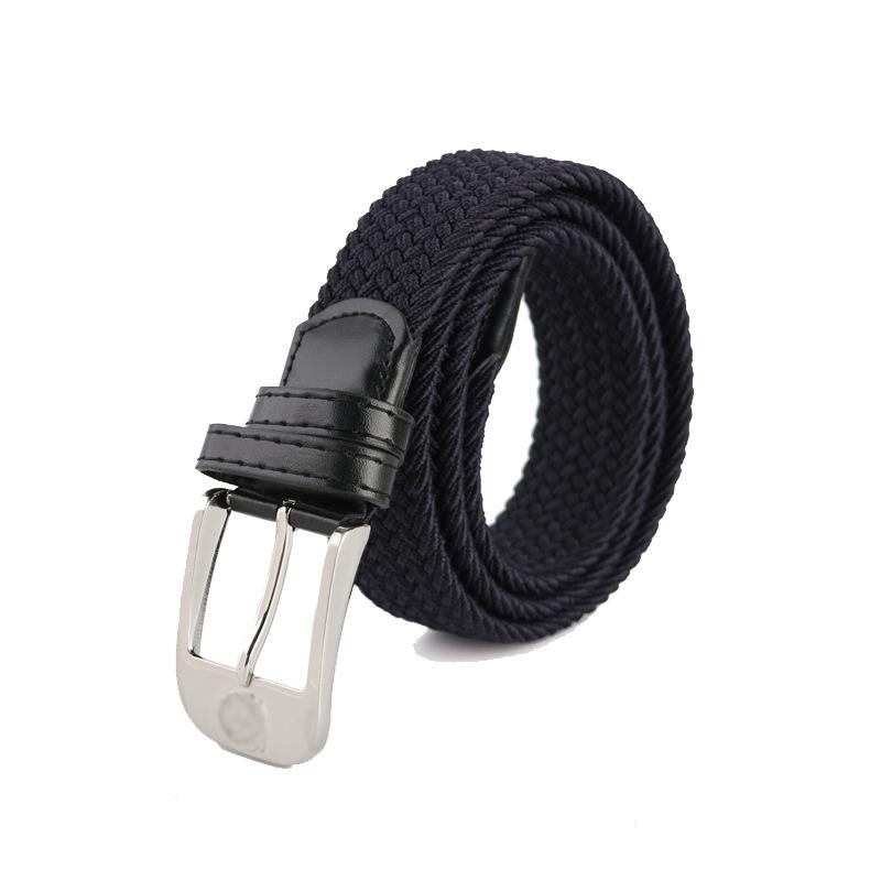 Unisex Woven Elastic Jeans Belt with Pin Buckle