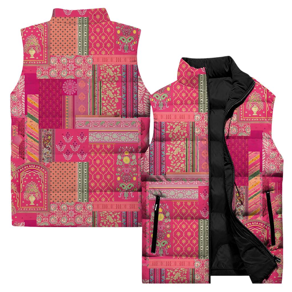 Ladies' Casual And Fashionable Sleeveless Vest Conventional Pattern Cotton Jacket