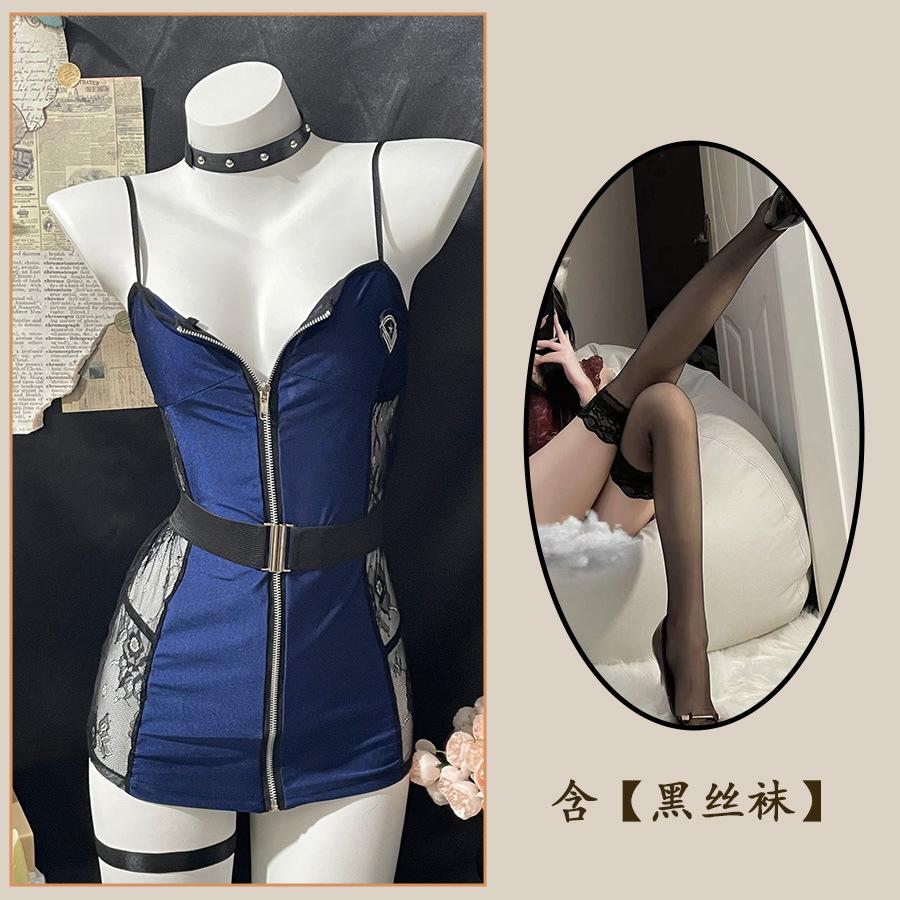 Sex Lingerie Royal Sister Zipper Open Placket Instructor Suit Adult Sex Sexy Uniform Seduction Uniform Suit