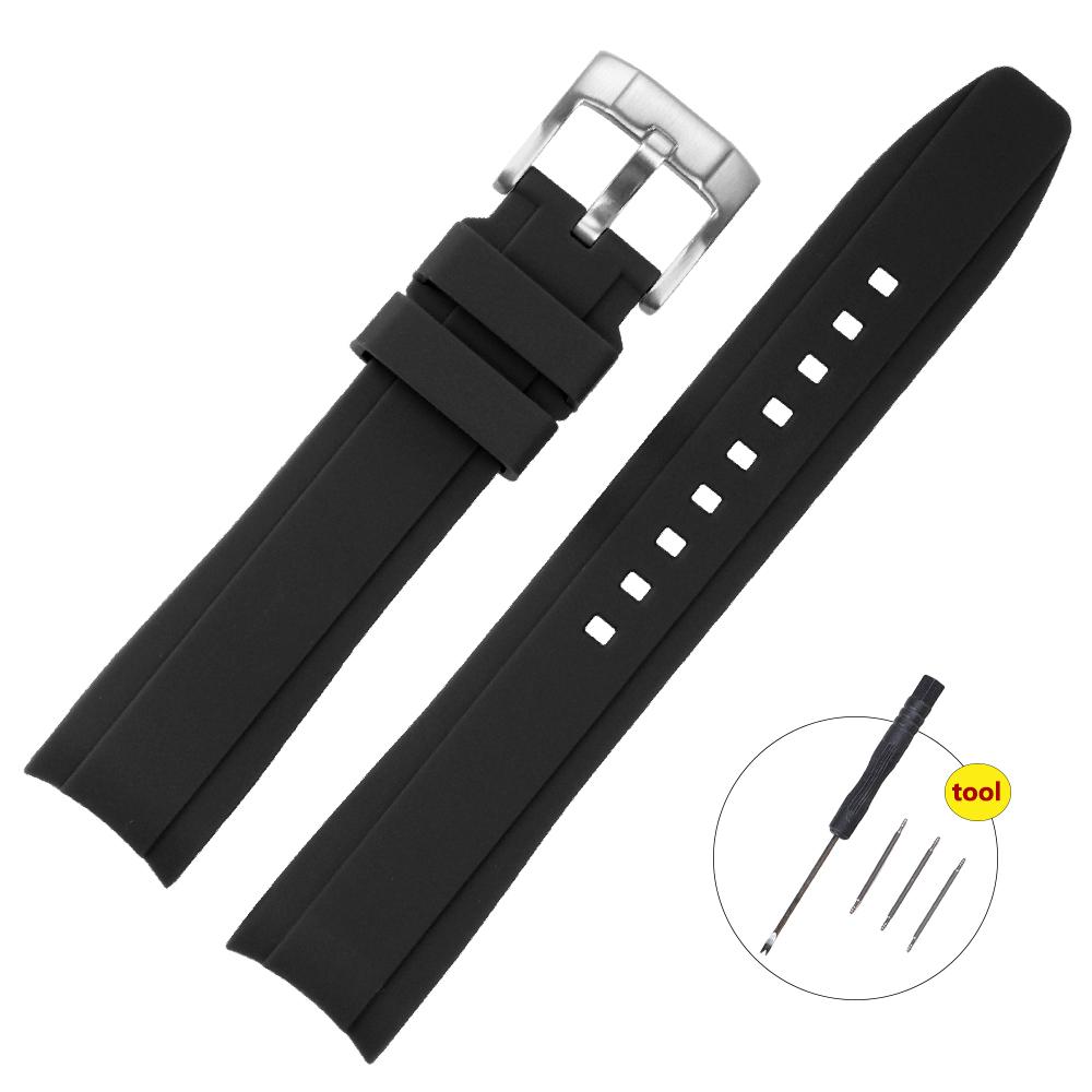 20mm Watch Band for Omega X Swatch Strap for Seamaster 300 for Citizen 22mm Men Women Rubber Silicone Curved End Wrist Bracelet