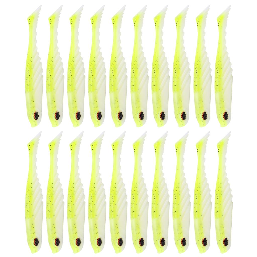 20Pcs Artificial Simulation Silicone Fishing Lure Soft Bait T Tail Soft Worm Accessory