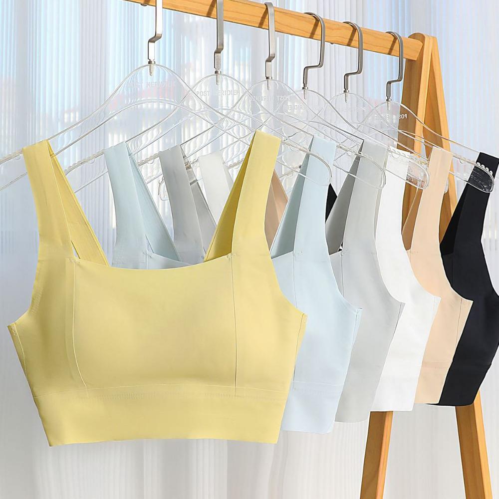 Running Sports Seamless Shockproof Push-Up Wireless Bandeau Bra for Women