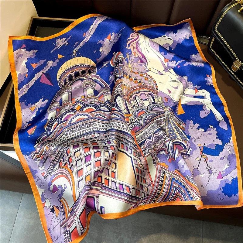 New 100% Natural Real Silk Scarf Fashion Women Summer Beach Small 53*53cm Neck Scarves Shawl Bandana Hijab Pashmina Poncho 2026