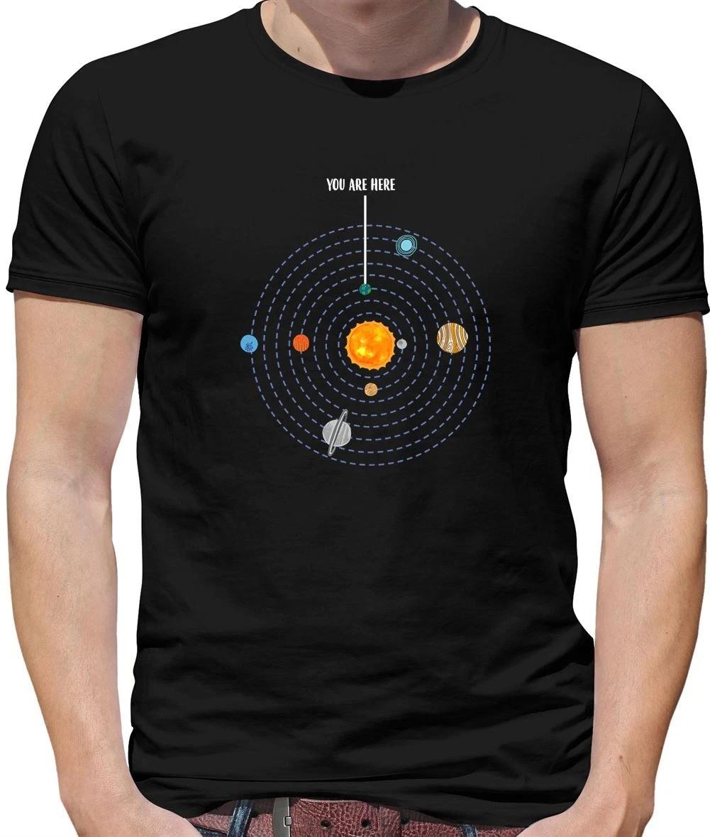 You Are Here Solar System - Mens T-Shirt - Space Earth Planets Galaxy Stars M