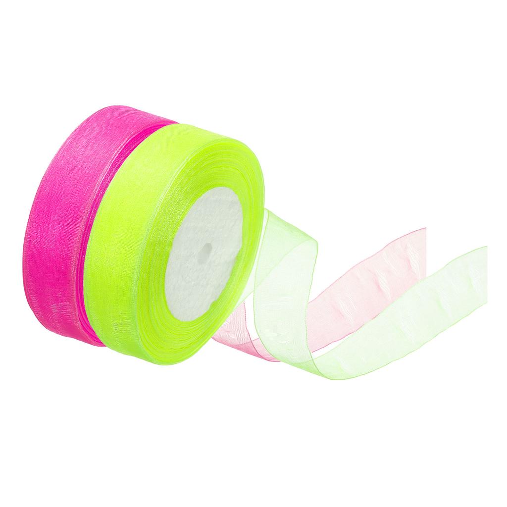 1" Organza Ribbon 100 Yard Gift Wrapping Ribbon for Bouquet Cake Invitations Card Decoration Home Party Decoration (50Yard/Roll)