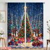 2pcs,2D Plane Printing Popular Curtain Panels Christmas Trees1 (2) Durable Polyester (without Rod) Decorations For Home Perfect