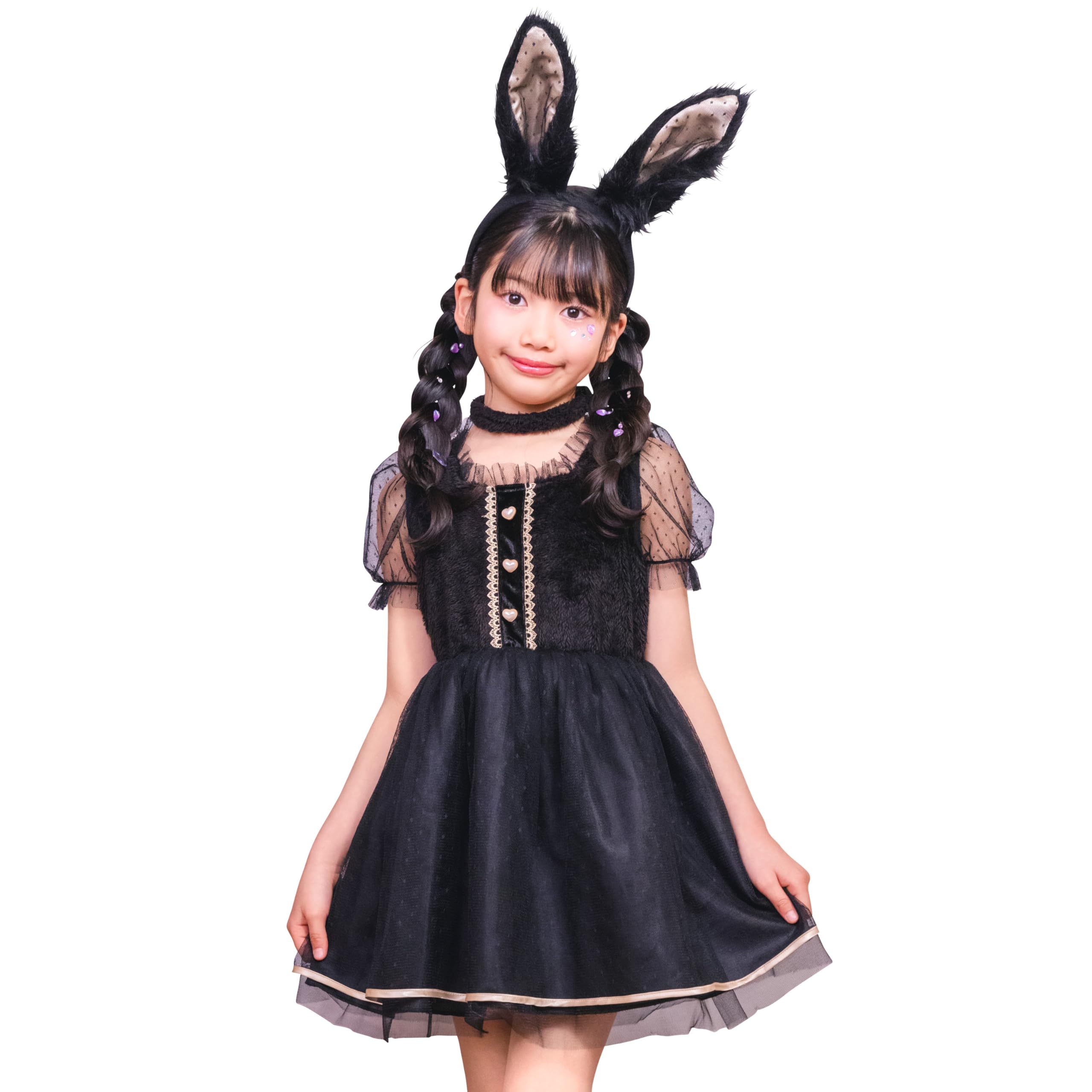 

Cosplay Halloween Mimira Pan Noir Kids Girls 140cm Black [Clear Stone]