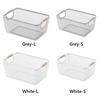 Metal Desktop Storage Basket Rectangle with Wood Handle Vegetable Fruit Snack Holder Large Capacity White Black Iron Mesh Basket
